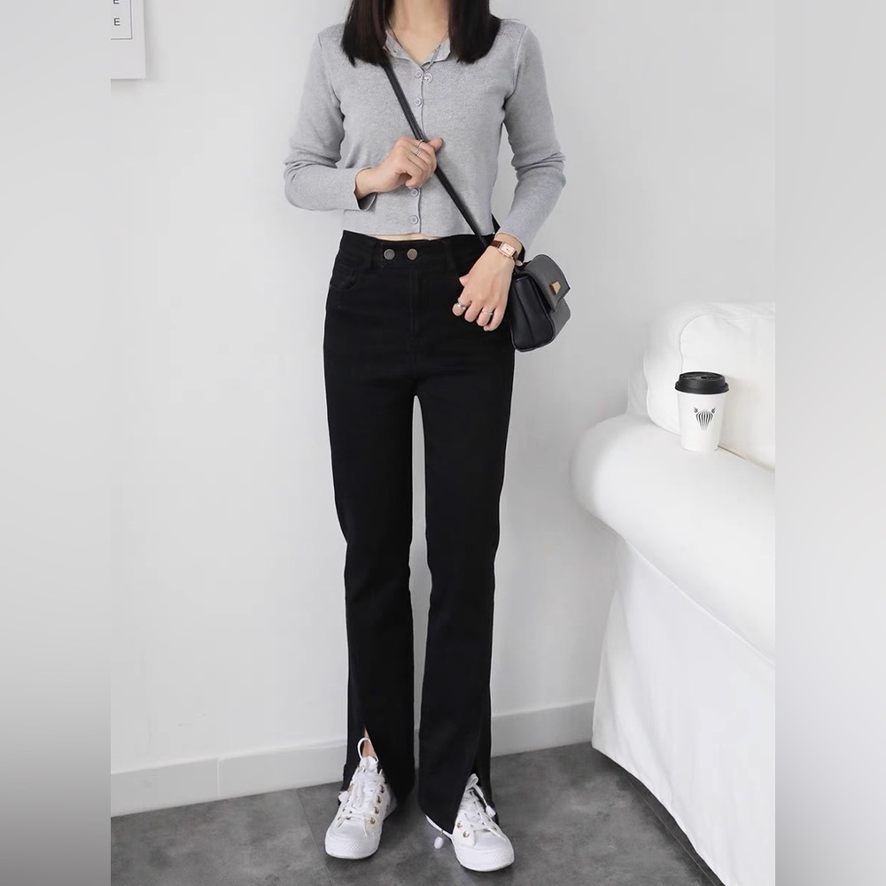 SHEIN Denim flare stretchy high jeans 165/68A